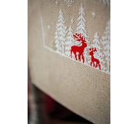 Vervaco Stickpackung Tischläufer Zählmusterpackung Kreuzstich Winter im Wald Stickläufer zum Selbersticken Stickset Weihnachten Kreativ Set für Erwachsene 29 x 102 cm Kreatives Geschenk