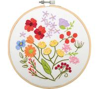 VERVACO Stickpackung Vorgedruckt Kissen Stickerei Set Anfänger BLUMENSYMPHONIE Stickset Kissenbezug Mit Reissverschluss Dekoratives Kissen 18 x 18 cm DIY Deco Bastelset Haus Dekoration