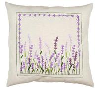 VERVACO Stickpackung Vorgedruckt Kissen Stickerei Set Anfänger LAVENDEL Stickset Kissenbezug Mit Reissverschluss Dekoratives Kissen ca. 40 x 40 cmDIY Deco Bastelset Handwerker Haus Dekoration