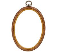 Vervaco Stickrahmen Plastik Stickerei Rahmen HOLZIMITAT Tambour Kreuzstich Zubehör Rahmen ca. 10 x 14 cm Stickring Kunststoff Wanddekoration DIY Stickbilder zum Aufhängen Handwerksmaterial