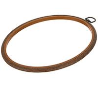 Vervaco Stickrahmen Plastik Stickerei Rahmen HOLZIMITAT Tambour Kreuzstich Zubehör Rahmen ca. 20 x 25 cm Stickring Kunststoff Wanddekoration DIY Stickbilder zum Aufhängen Handwerksmaterial