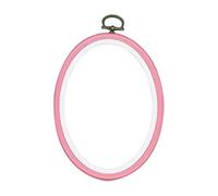Vervaco Stickrahmen Plastik Stickerei Rahmen ROSA Tambour Kreuzstich Zubehör Rahmen ca. 10 x 14 cm Stickring Kunststoff Wanddekoration DIY Stickbilder zum Aufhängen Handwerksmaterial