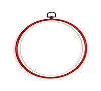 Vervaco Stickrahmen Plastik Stickerei Rahmen ROT Tambour Kreuzstich Zubehör Rahmen ca. 10 x 14 cm Stickring Kunststoff Wanddekoration DIY Stickbilder zum Aufhängen Handwerksmaterial