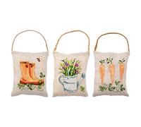 Vervaco Zählmusterpackung Hängeornament Gezählter Kreuzstich Stickpackungen Garten 3er DIY Basteln Erwachsene Kreativ Set 11 x 13 cm Stickset für Anfänger Handarbeit Zubehör Geschenkset