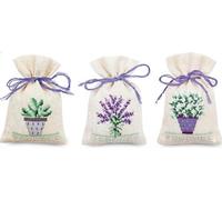 Vervaco Stickset Zählmusterpackung Blumen 3er Set Stoffbeutel 8 x 12 cm