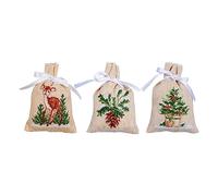Vervaco Stickset Zählmusterpackung Säckchen Winter 3er, gezählter Kreuzstich, 8x12 cm