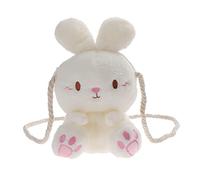 Verve Jelly Damen Messenger Tasche süßer Hasenbag Kaninchen Rucksack Mini Münzholzhülle Brieftasche Fluffy Crossbody kleiner Handtasche Kartenschlüssel Aufbewahrung, weiß 2