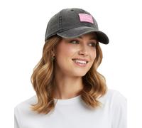 verwaschene ZWILLINGSHERZ Basic Classic Base-Cap mit Logo-Patch Baumwoll-Cap justierbare Cappy Schirm-Mütze 4603M K25357-2 Schwarz