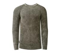 Strickpullover RUSTY NEAL, Herren, Gr. XXL, grün (khaki), 50% Polyacryl, 50% Baumwolle, unifarben, normal, Rundhals, Pullover, im dezenten Batik-Design (68714205-XXL) khaki