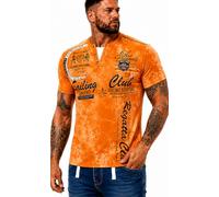 Verwaschenes Herren T-Shirt Sailing Club 2879 (Orange, 3XL-Slim)