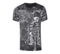 T-Shirt RUSTY NEAL "Rusty Neal", Herren, Gr. S, schwarz, 100% Baumwolle, bedruckt, normal, Rundhals, Kurzarm, Shirts, mit Allover-Print (29988348-S) schwarz
