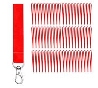 VERY IMPORTANT RUNNER - Stück Schlüsselband aus Polyester mit Metallhaken - 2cm Breite & 46cm Länge - Schlüsselbänder zum Umhängen - Für Ausweis, USB, Schlüssel, Pendrive (Rot, 100 Einheiten)