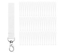 VERY IMPORTANT RUNNER - Stück Schlüsselband aus Polyester mit Metallhaken - 2cm Breite & 46cm Länge - Schlüsselbänder zum Umhängen - Für Ausweis, USB, Schlüssel, Pendrive (Weiß, 20 Einheiten)