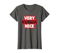 Very Kurwa Nice T-Shirt, Damen, Anthrazit, XL