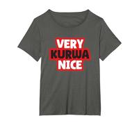 Very Kurwa Nice T-Shirt, Damen Große Größen, Anthrazit, 3X