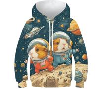 VesFy Meerschweinchen 3D Druck Tier Hoody Pullover Sweatshirt Kapuzenpullover Streetwear Hoodie Drawstring Mit Tasche Eignung Jungen Und Mädchen Casual Langarm Unisex 13-15Y