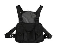 Vest Bag, Chest Pouch, Adjustable Shoulder Straps Organizer, Quick-Access Zippered Storage, Breathable Mesh Backing for Running Fishing Outdoor Sports, 11.02 x 9.06 x 0.79 Inches