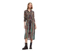 Desigual Women's Woman Woven Long Sleeve Dress, Material FINISHES, Large