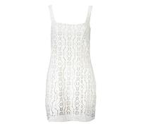 Desigual Kleid Newcastle 1000 – Spitzen-Minikleid, ärmellos, quadratischer Ausschnitt, Weiß, Gr. M