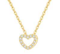 Vestamore Herz Halskette aus S925 Sterling Silber, 14K vergoldet, Herzanhänger mit funkelndem Zirkonia, verstellbare Kette in Roségold, elegant, romantisch, fein gearbeitet für Frauen