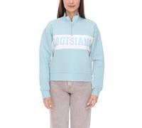 vestino Damen Boxy Cropped Sweatshirt mit Stehkragen Trojer Alltags-Pulli Oversized 900390 Hellblau M