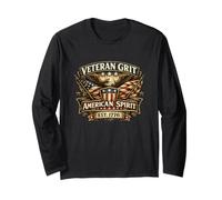 Veteran Grit American 1776 Military 250 Patriotic 4. Juli Langarmshirt