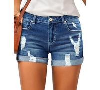 Vetinee Baggy Jeans Shorts Jeans Shorts Umhang blau Größe Small Passend für EU Größe 34 bis EU Größe 36