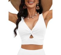 Vetinee Bikini Damen Weiß Tankini Damen Push Up Weiß Größe Small Passend für EU Größe 34 U Größe 36