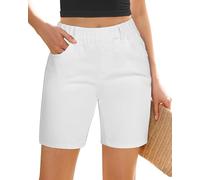 Vetinee Jeans Short Damen Kurze Shorts Damen Cremeweiß Größe M Passt für EU 38-40