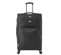 VEVOR Softside Erweiterbares Gepäck mit Spinnrollen, 71 cm, Softside Kariertes großes Gepäck, Leichter Karierter Koffer mit erweiterbarer Reißverschlusstasche und TSA-Schloss, Schwarz, Schwarz