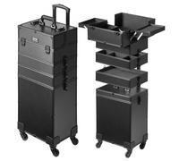 VEVOR Kosmetikkoffer mit wärmeisolierender Schicht Make Up Tasche aus MDF-Platte + Aluminiumrahmen robust und verschleißfest Schminkkoffer Schminktasche Kosmetikbeutel Make-up-Organizer 353x253x745mm