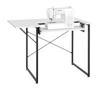 VEVOR Nähtisch Nähmaschinentisch mit klappbarer Tischplatte & Verstellbarer Ablage & Stahlbeinen, Mehrzwecktisch Computertisch für Zuhause Modestudio Kunststudio Bildungseinrichtung, Weiß