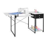 VEVOR Nähtisch Nähmaschinentisch mit klappbarer Tischplatte & Verstellbarer Ablage & Stahlbeinen & Schublade, Mehrzwecktisch Computertisch für Zuhause Modestudio Kunststudio Bildungseinrichtung