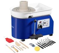 VEVOR Töpferscheibe, 350 W, Tonmaschine 280 mm Drehteller, Drehzahlregelung 60-300 U/min, Hand- & Fußsteuerung, Abnehmbares ABS-Becken, Keramik Clay Maschine für Erwachsene & Anfänger, Blau