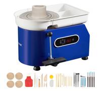 VEVOR Töpferscheibe 450 W, Tonmaschine 280 mm Drehteller, Drehzahlregelung 60-300 U/min, Hand- & Fußsteuerung, Abnehmbares ABS-Becken, Keramik Clay Maschine für Erwachsene & Anfänger, Blau