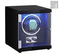 VEVOR Uhrenbeweger, Automatik-Uhrenbeweger, Watch Winder, Uhrenbeweger für Automatikuhren, Automatischer Uhrenbeweger mit Platz für 1 Uhr, LED Beleuchtung, 150-207 mm Einstellbare Riemenlänge