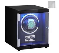 VEVOR Uhrenbeweger, Automatik-Uhrenbeweger, Watch Winder, Uhrenbeweger für Automatikuhren, Automatischer Uhrenbeweger mit Platz für 1 Uhr, LED Beleuchtung, 150-207 mm Einstellbare Riemenlänge