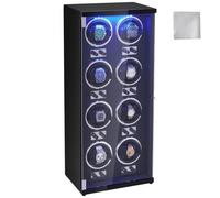 VEVOR Uhrenbeweger, Automatik-Uhrenbeweger, Watch Winder, Uhrenbeweger für Automatikuhren, Automatischer Uhrenbeweger mit Platz für 8 Uhren, LED Beleuchtung, 150-207 mm Einstellbar Riemenlänge