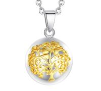 VEWIUNRENA Bola de Grossesse Halskette 2026, Kugel, Baum des Lebens, Engelsrufer, Musikglocken-Anhänger, DIY, Schmuck, Geschenk für Schwangere