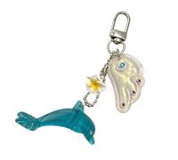 Vexandrie Charm Anhänger mit Muscheldetail | Marine inspiriertes Taschenzubehör mit Karabinerverschluss für den täglichen Gebrauch