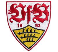 VfB Stuttgart Aufnäher - Wappen 8 x 9 cm - Patch, Aufbügler - Plus Lesezeichen Wir lieben Fußball