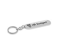 VfB Stuttgart Schlüsselanhänger | Mit Wappen Schriftzug | ca 8,4 x 2,0 cm | [silber mit Logo]