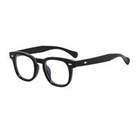 VFDHN Modische Damen-Sonnenbrille mit Nieten, Retro-Sonnenbrille, UV400, klares Brillengestell (schwarz, transparent)