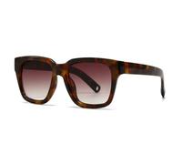 VFDHN Retro Übergroße Damen Sonnenbrille Mode Einteiler Leopardenmuster UV400 Herren Punk (C2 Leopard Tea)