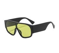 VFDHN Retro Übergroße Damen Sonnenbrille Mode Einteiler Leopardenmuster UV400 Herren Punk Weite Beine (Schwarz Grün)