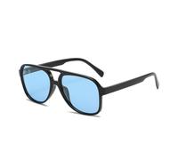 VFDHN Retro Übergroße Doppelstege Herren Polarisierte Sonnenbrille Klare Brillenfassung Damen UV400,15,Einheitsgröße