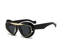 VFDHN Übergroße Cat-Eye-Sonnenbrille für Damen, Retro-Gläser, bernsteinfarbene Sonnenbrille, UV400, Punk-Sonnenbrille für Herren, 2, Einheitsgröße