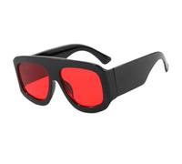 VFDHN Übergroße Sonnenbrille, modischer Farbverlauf, Damen, Luxus, Retro-Sonnenbrille, UV400, Outdoor, Herren (Schwarz Rot)