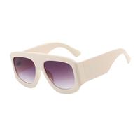 VFDHN Übergroße Sonnenbrille, modischer Farbverlauf, Damen, Luxus, Retro-Sonnenbrille, UV400, Outdoor, Herren (Beige-Grau)