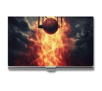 VFKLT Basketball-Visitenkartenhalter, schlank, tragbar, Metall, Visitenkarten-Organizer, Kreditkartenetui, Multi-Kartenetui für Männer und Frauen, Reisen, Büro, Silber, Einheitsgröße, lässig, Silber,